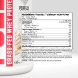Perfect Sports Ultra Fuel  Grass-Fed Whey Protein 4lb — Triple Chocolate — ingredients label and nutrition facts panel