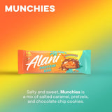 AlaniNu Protein Bar Munchies — single bar in wrapper with 'Salty and sweet' flavour description