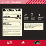 Optimum Nutrition Gold Standard Whey 10lbs — Delicious Strawberry — ingredients label and nutrition facts panel