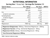 Applied Nutrition Tri-Magnesium Powder 50 Servings — Blue Raspberry — ingredients label and nutrition facts panel