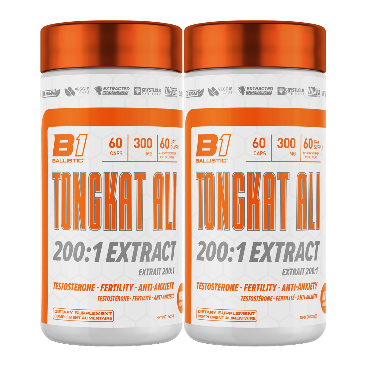 Ballistic Tongkat Ali 60 Capsules (Pack of 2)