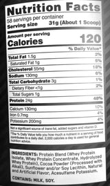 ON Gold Standard Whey 3.96LB — ingredients label