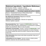 Alora Naturals Carb Block With Phase 2 90 Capsules — ingredients label and nutrition facts panel