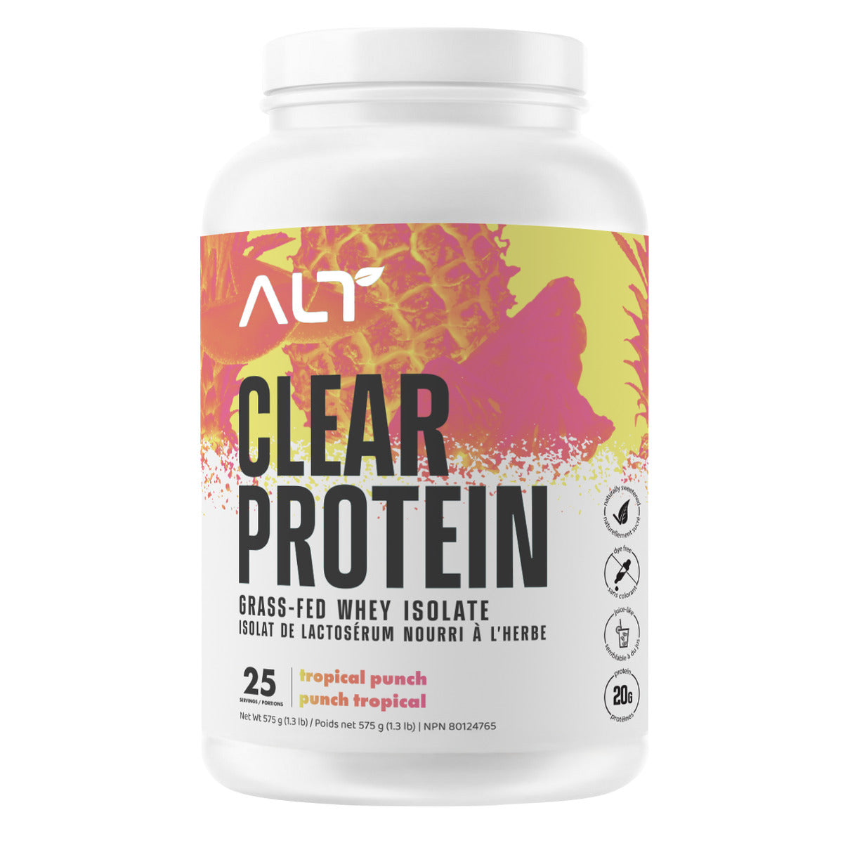 ALT Clear Whey Protein Isolate 2lbs TRopical Punch flavour 25 servings