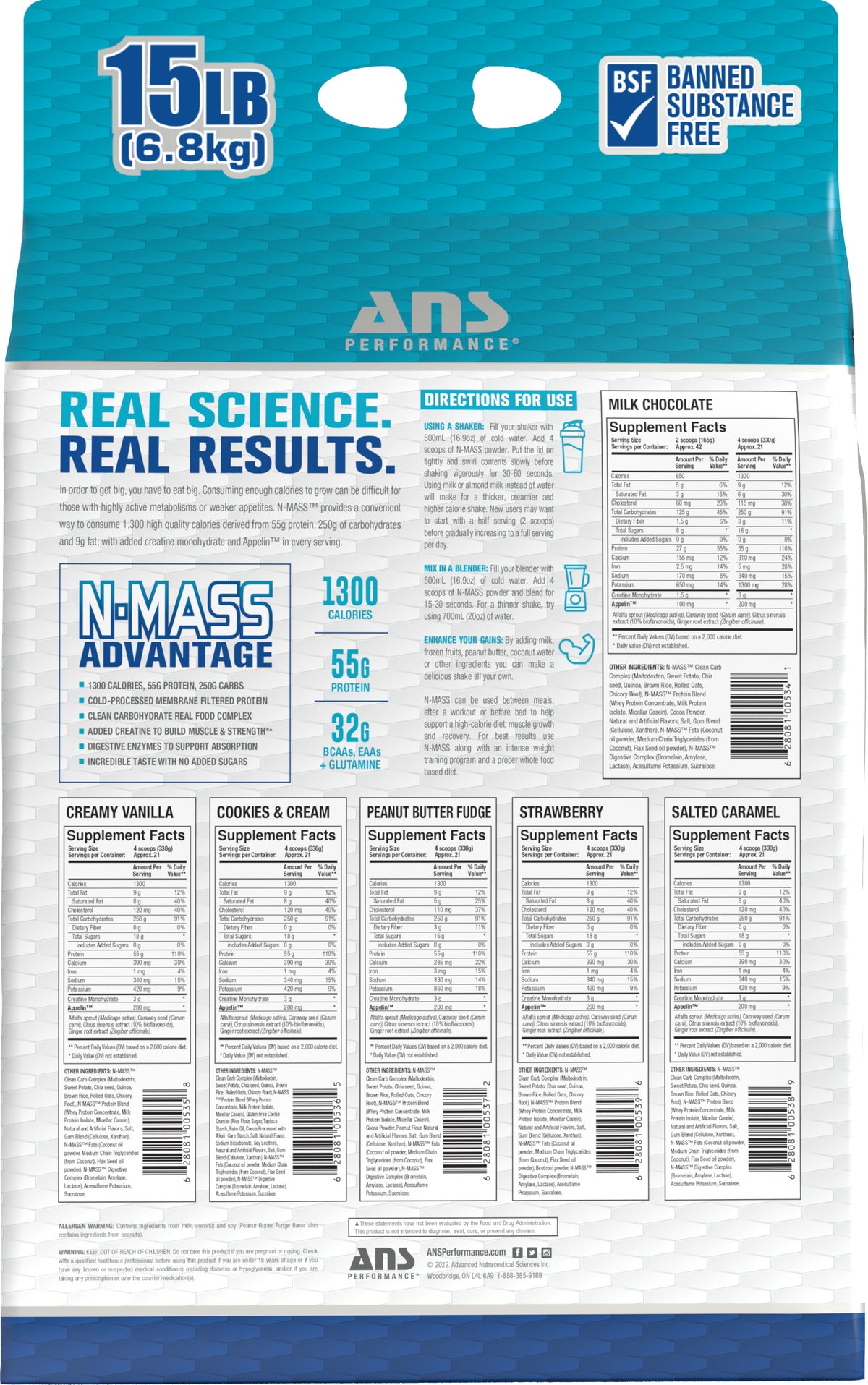 ANS N-Mass Muscle Mass Gainer 15lbs