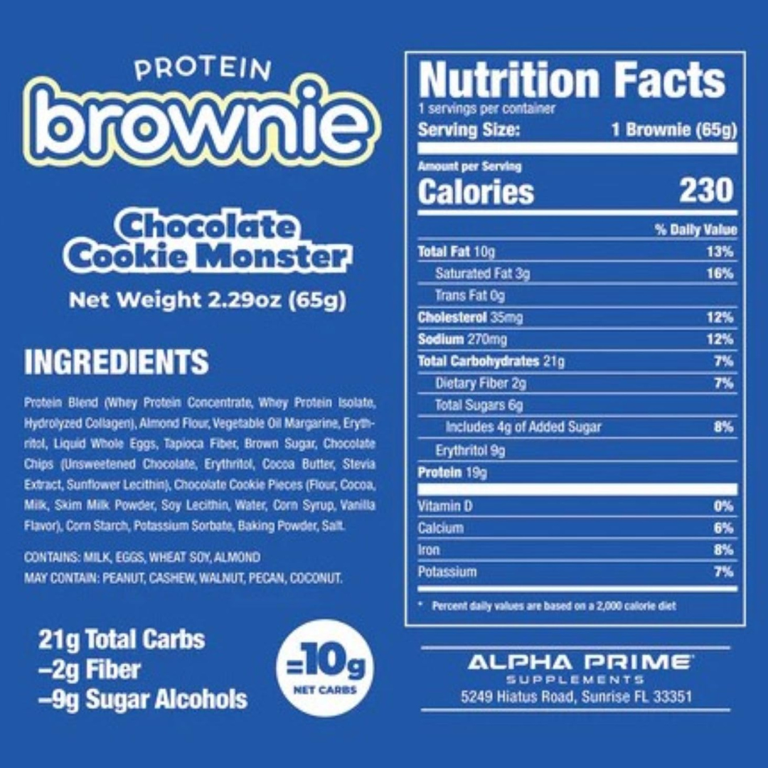 AP Prime Bites Protein Brownie (Box of 12) - Chocolate Cookie Monster
