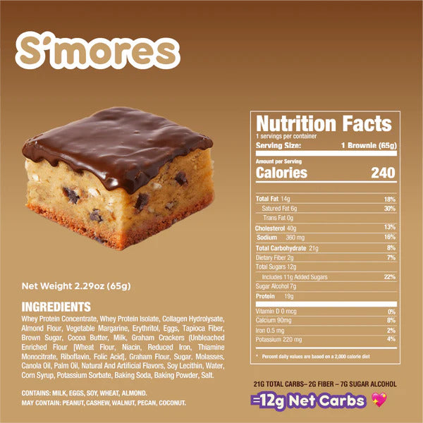 AP Prime Bites Protein Brownie (Box of 12) - S'mores