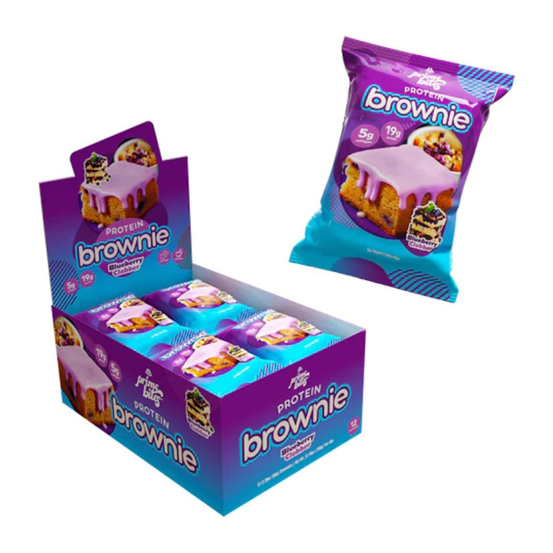 AP Prime Bites Protein Brownies (Box of 12) - Blueberry Cobbler