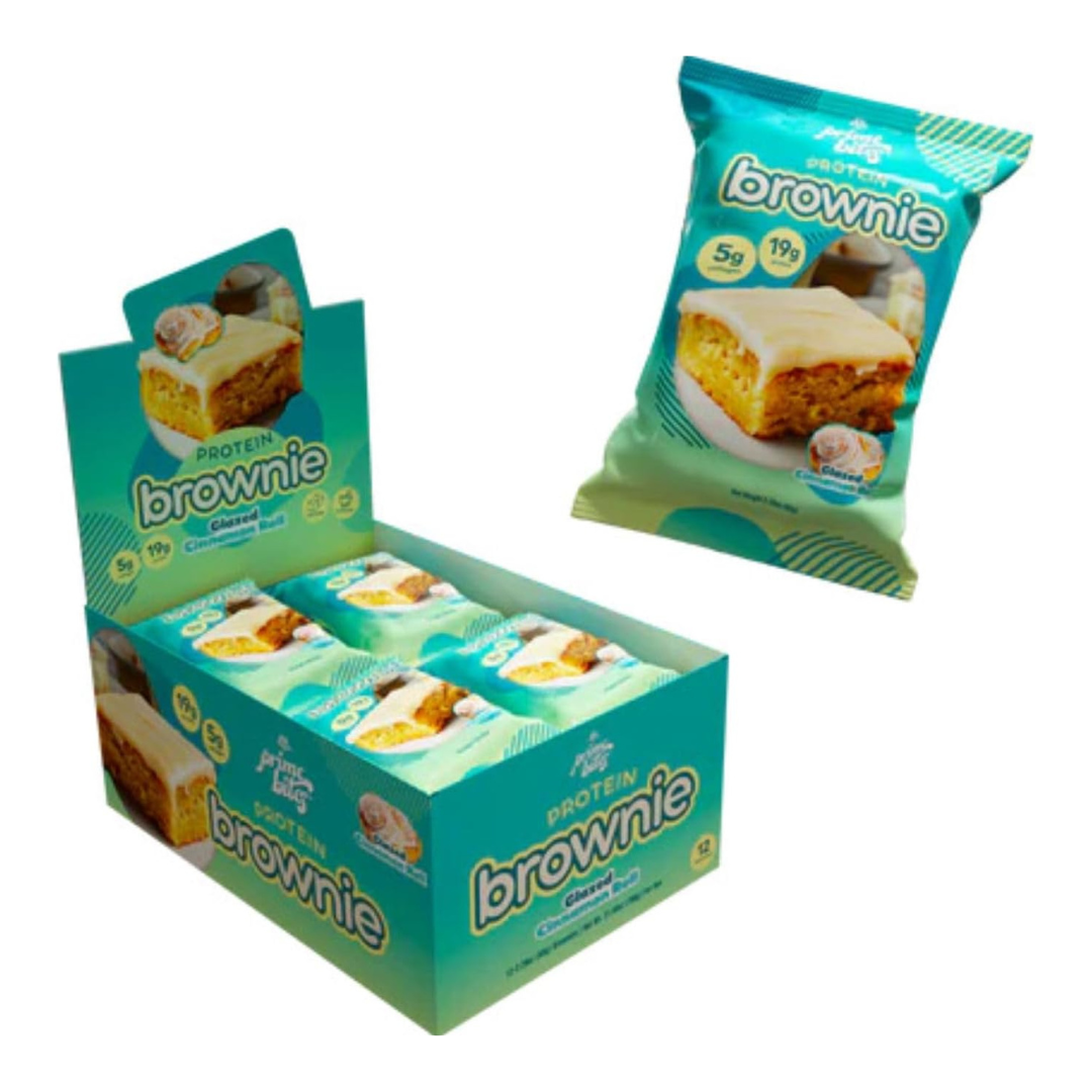AP Prime Bites Protein Brownies (Box of 12) - Cinnamon Roll