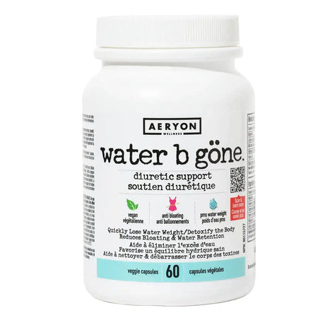 Aeryon Wellness Water B Gone 60 capsules bottle, front label (one of the two products in this combo)