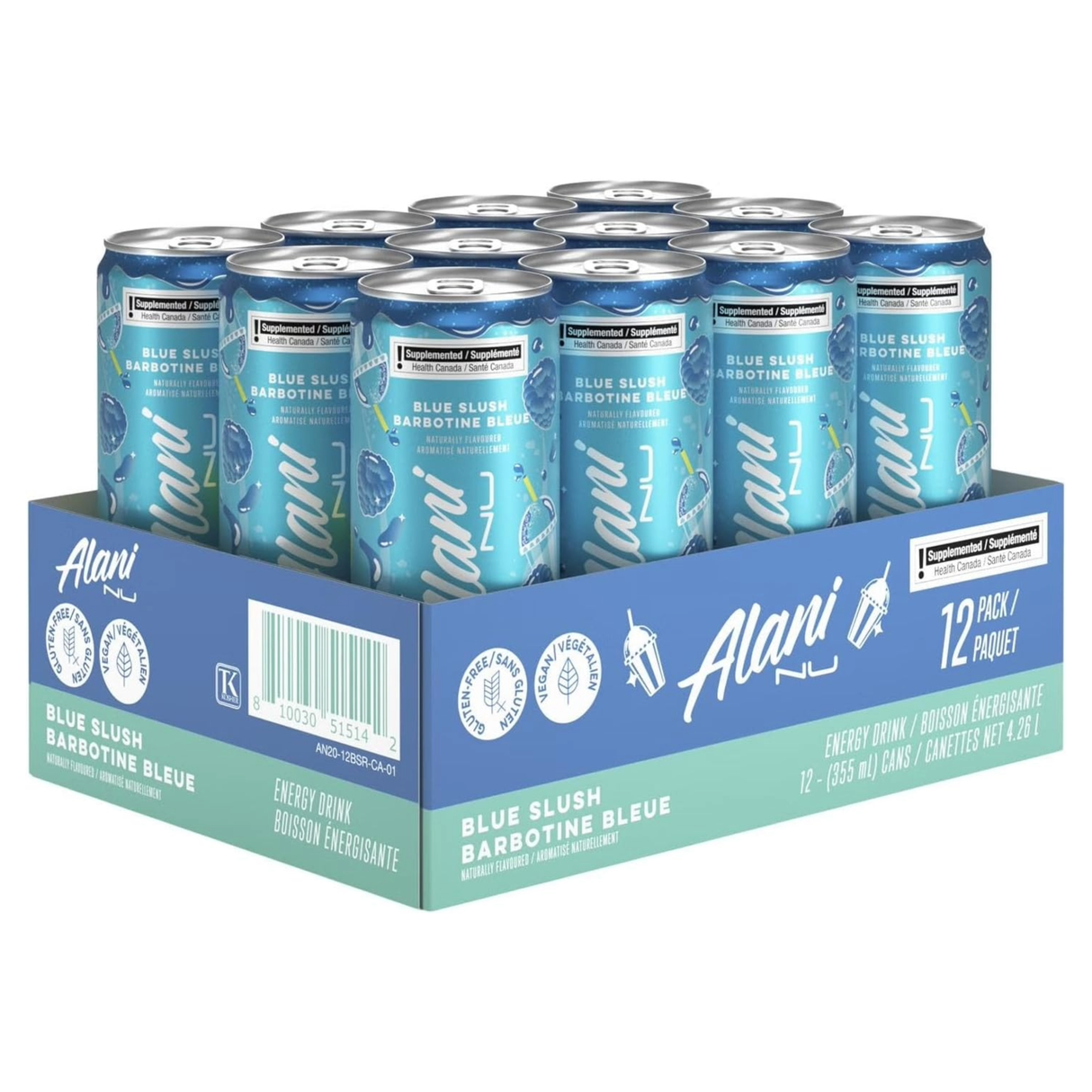 Alani Nu Energy Drink Blue Slush (Case of 12 x 355mL Cans)