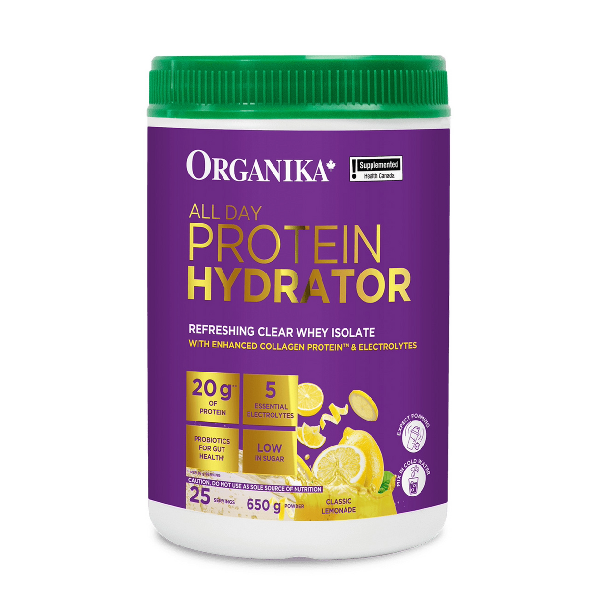 Organika All Day Protein Hydrator, Collagen Plus Electrolytes and Probiotics 650g