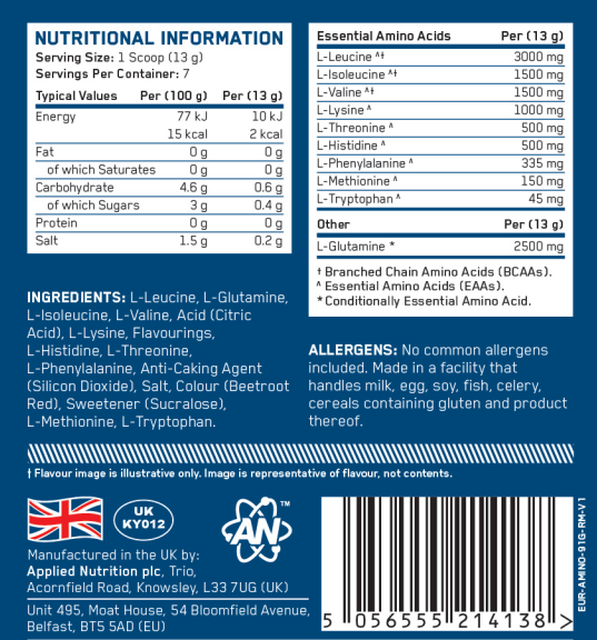 Applied Nutrition Amino Fuel 91g 7 Servings