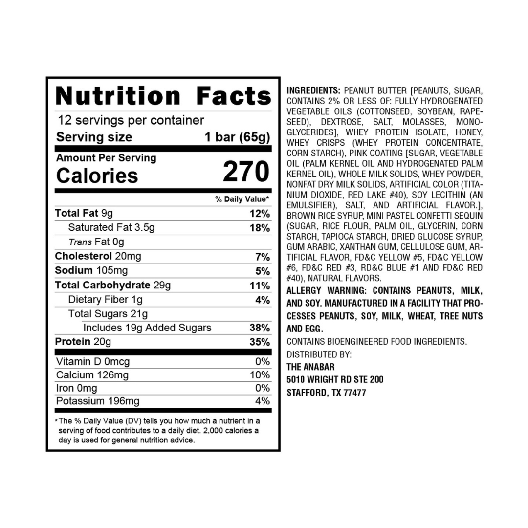 Anabar Whole Food Performance Bar 65g (Box of 12) - Frosted Strawberry Cupcake