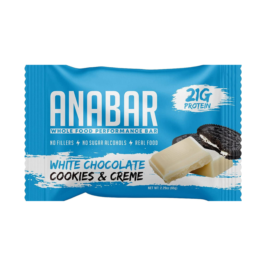 Anabar Whole Food Performance Bar 65g  (Box of 12) - White Chocolate Cookies & Cream