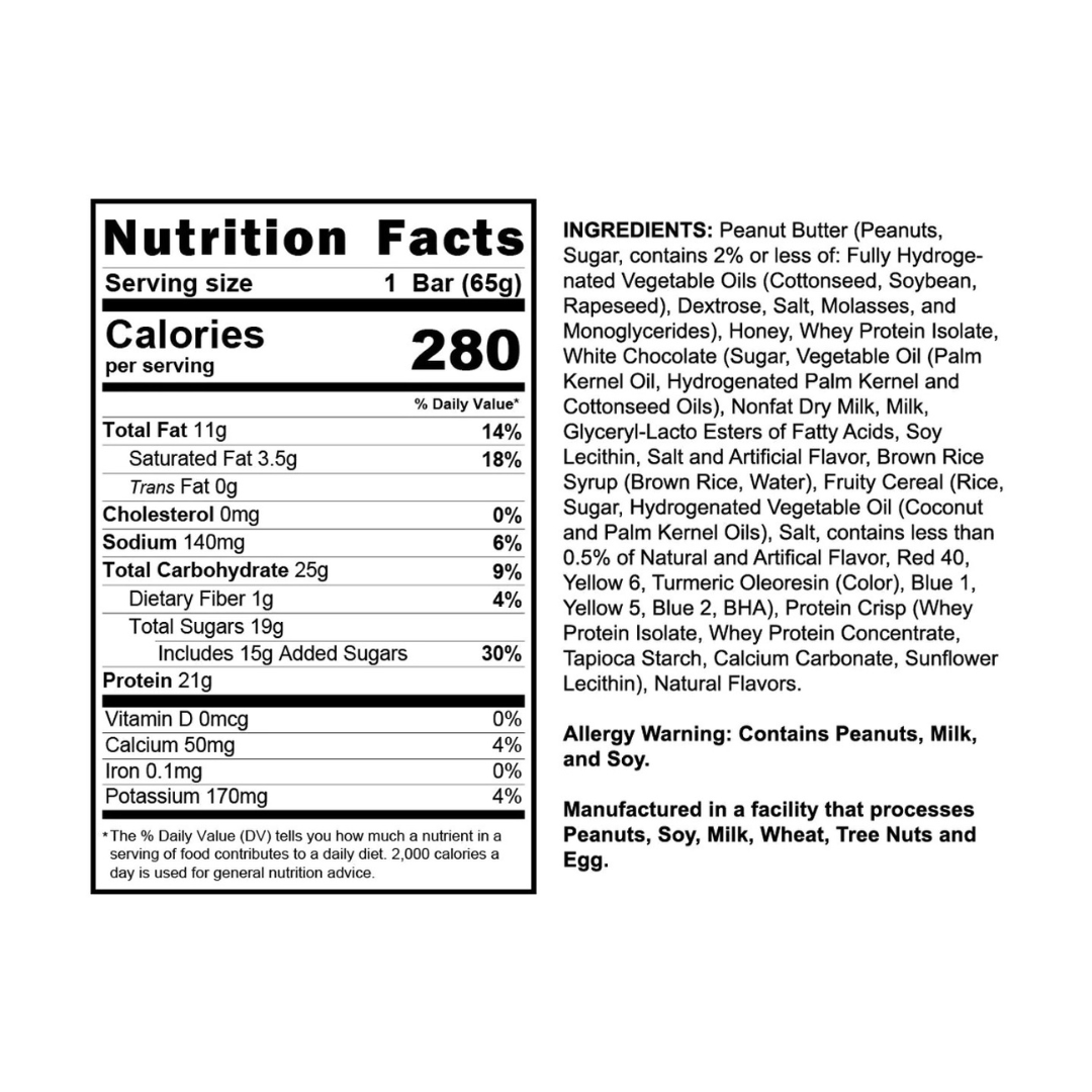 Anabar Whole Food Performance Bar 65g  (Box of 12) - White Chocolate Fruity Cereal Crunch