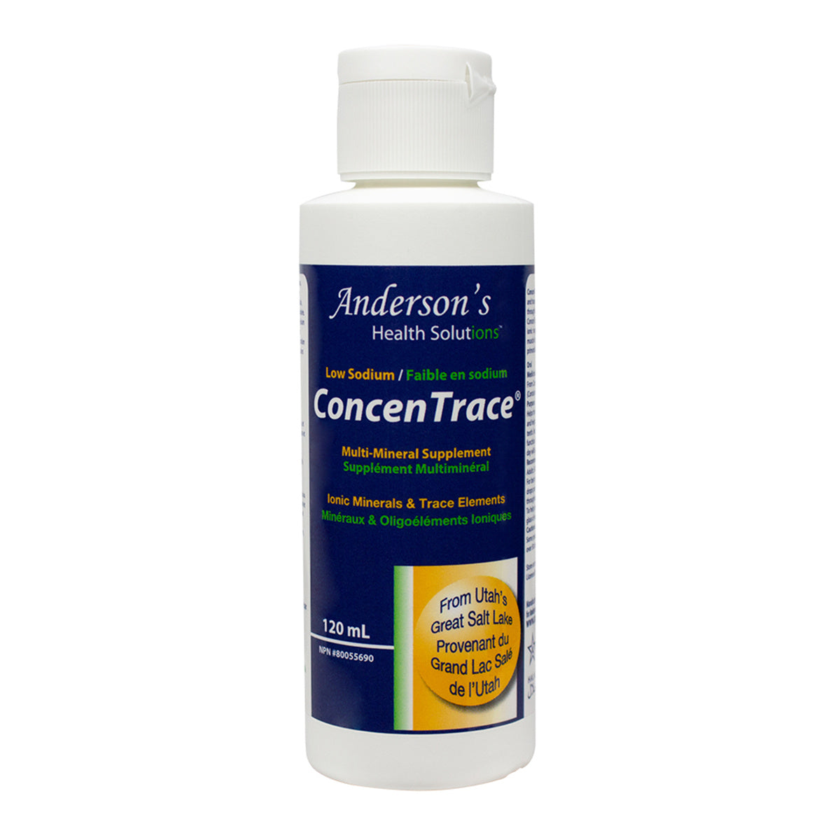Anderson's Health Solutions ConcenTrace 120mL Natural Electrolytes — front label liquid bottle