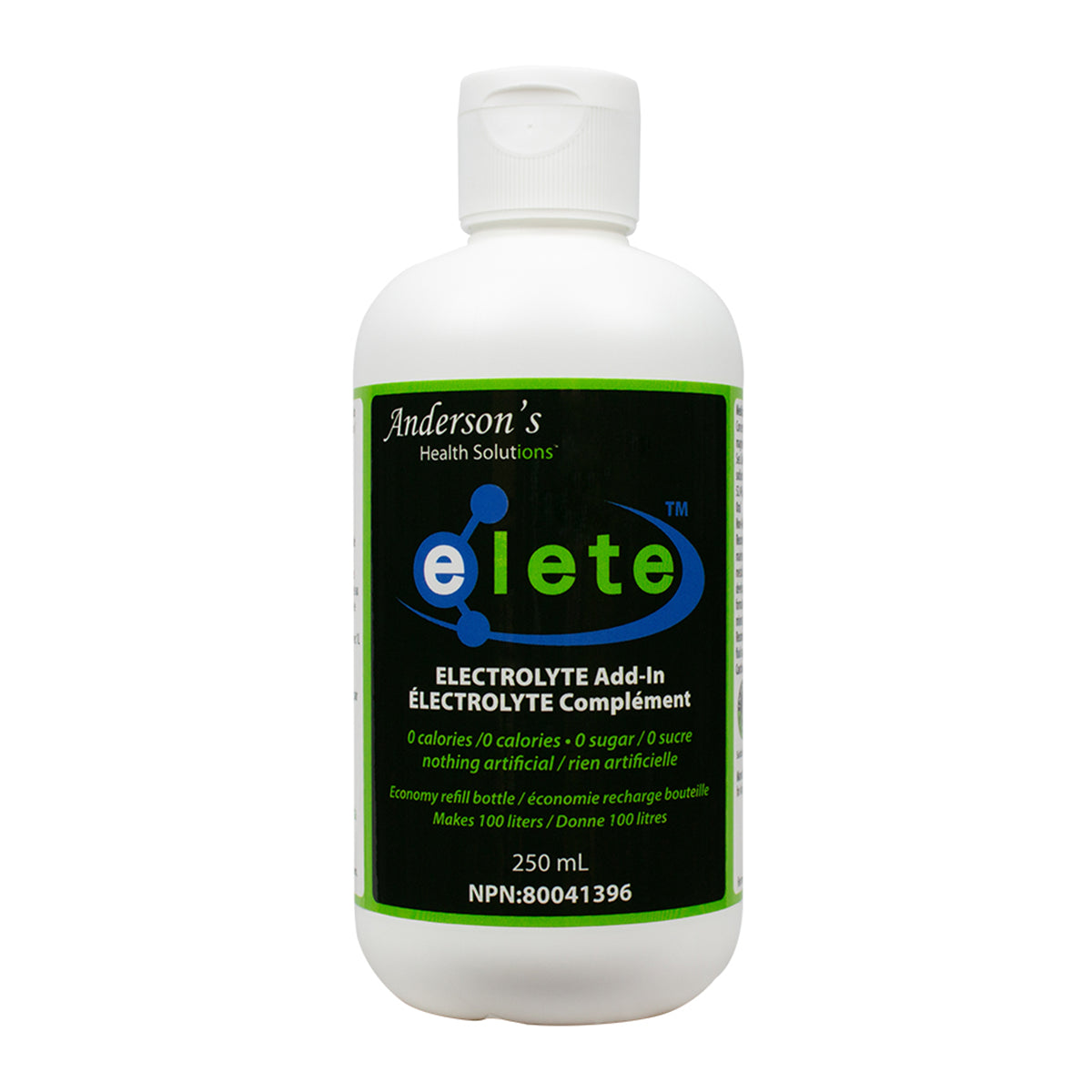 Anderson's Health Elete Electrolyte 250mL — unflavoured liquid concentrate bottle