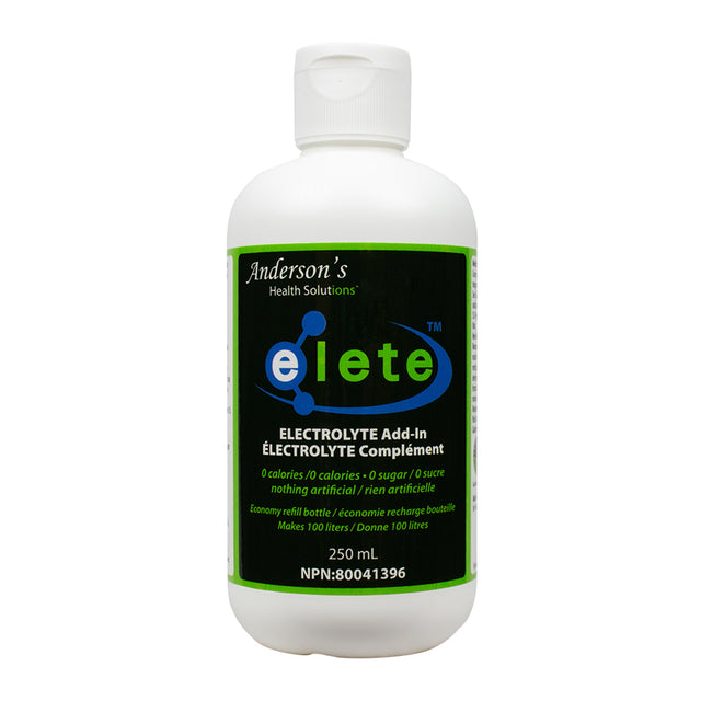 Anderson's Health Elete Electrolyte 250mL — unflavoured liquid concentrate bottle