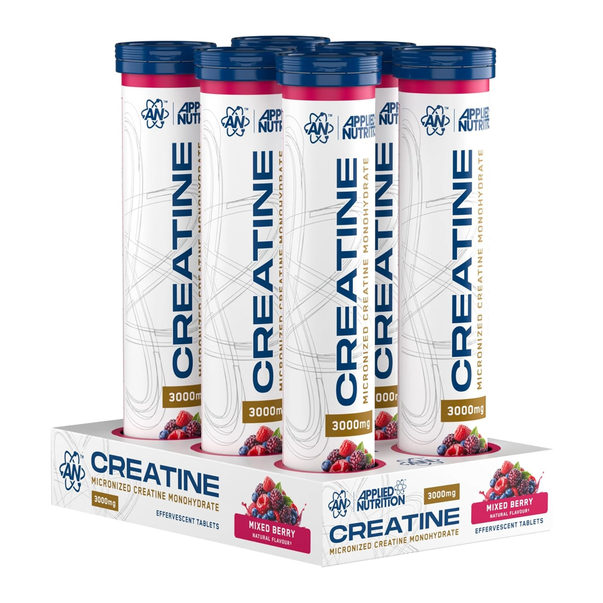 Applied Nutrition Creatine Monohydrate Effervescent Tablets 16ct Mixed Berry (Pack of 6)