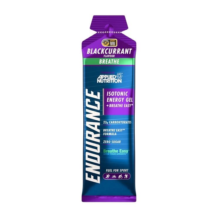 Applied Nutrition Endurance Isotonic Energy Gel blackcurrant flavor with Breathe Easy Boost