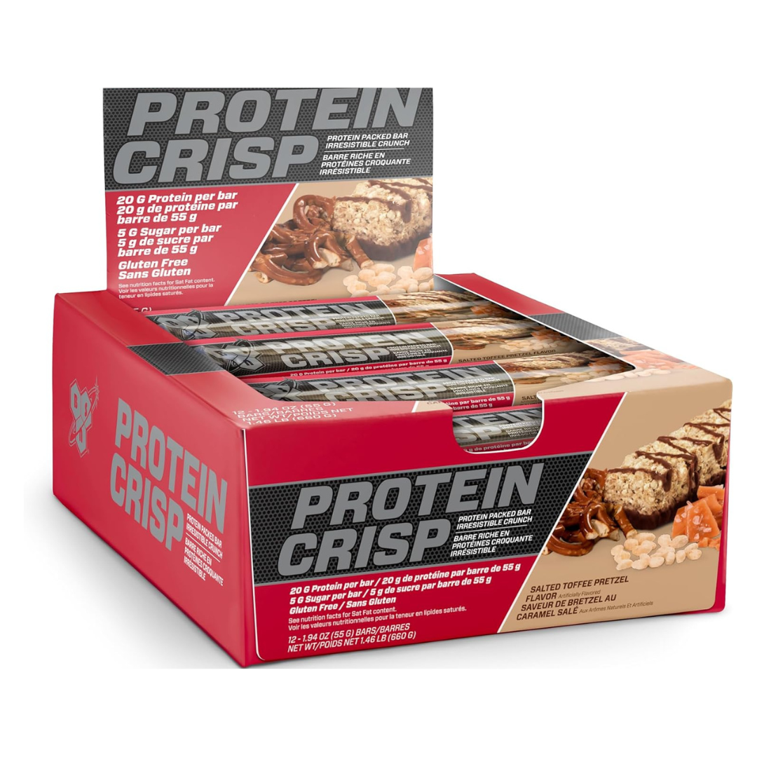 BSN Protein Crisp Bar (Box of 12) Salted Toffee Pretzel
