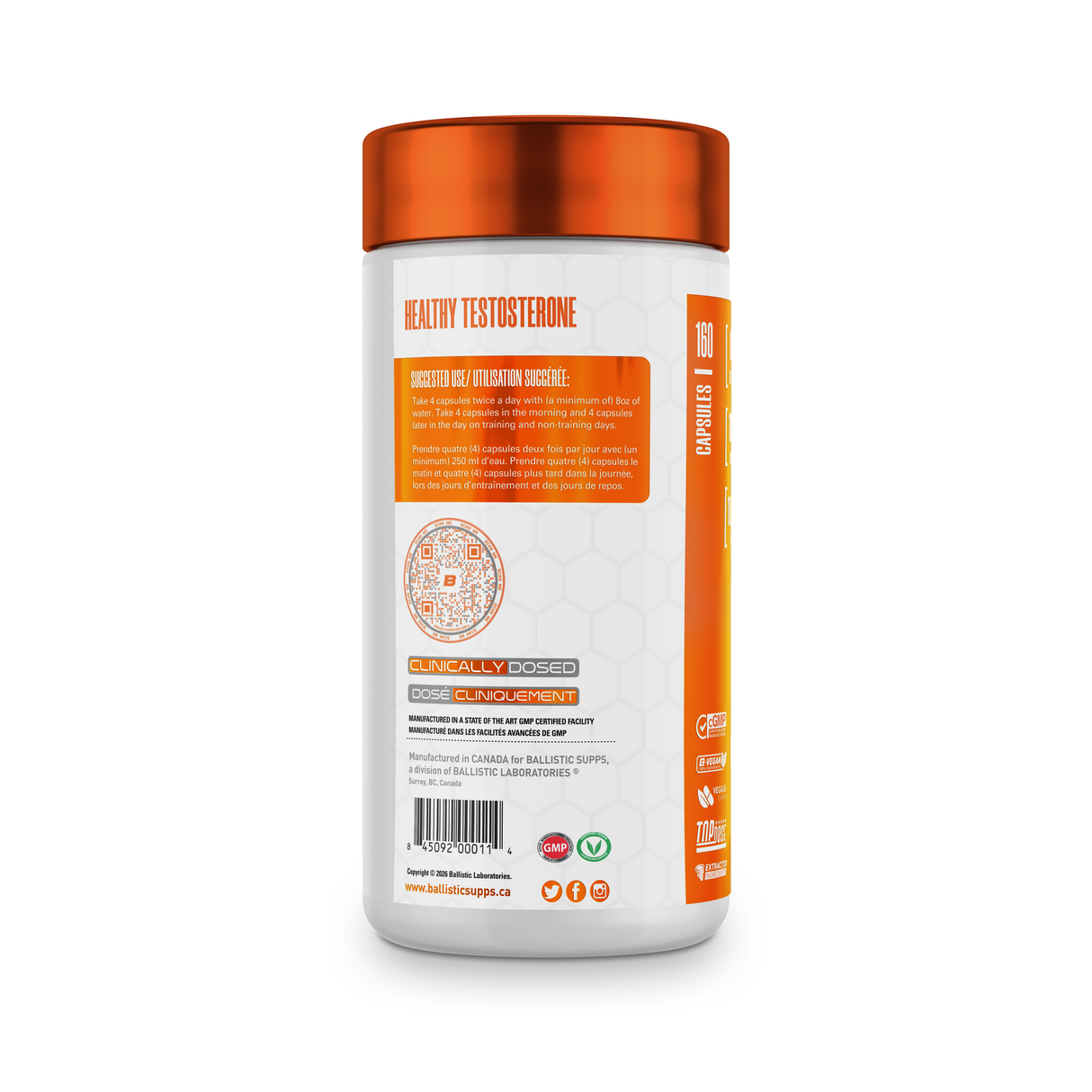 Ballistic Labs TRT Athletic Support 160 Capsules