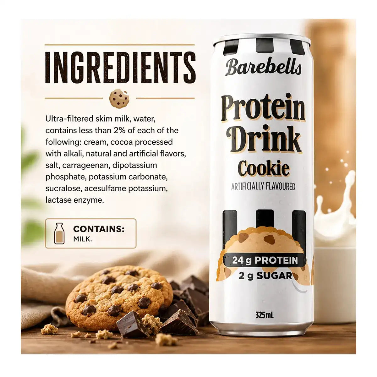 Barebells Protein Drink RTD Cookies (Case of 12)