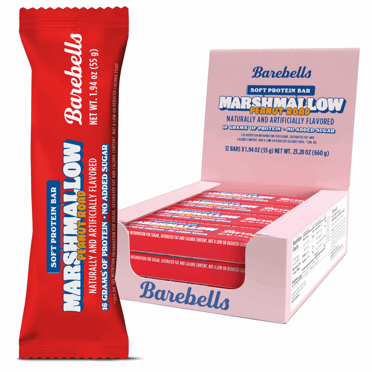 Barebells Soft Protein Bar (Box of 12) - Marshmallow Peanut Road
