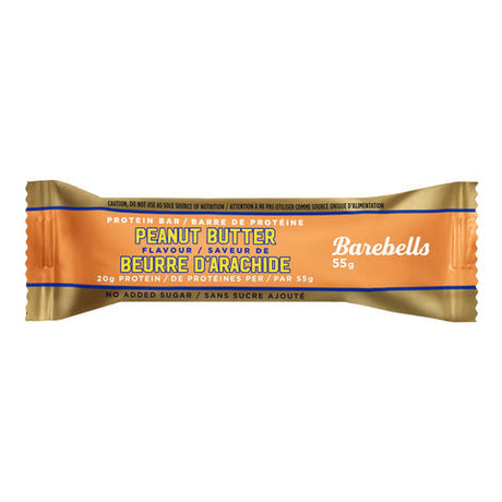Barebells Peanut Butter protein bar 55g — single bar, front wrapper