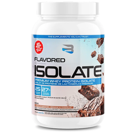 Believe Flavored Isolate Whey Protein Powder Supplement 25 Servings 775g Chocolate Brownie Flavour
