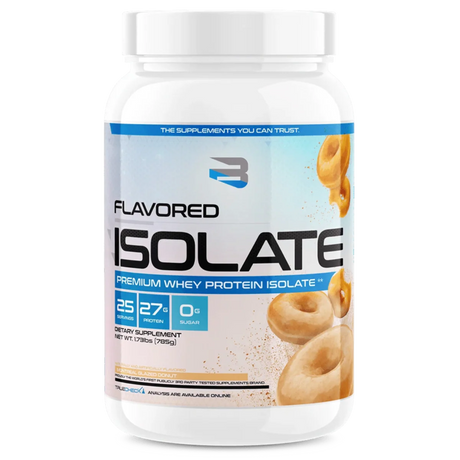 Believe Flavored Isolate Whey Protein Powder Supplement 25 Servings 775g Glazed Donut Flavour