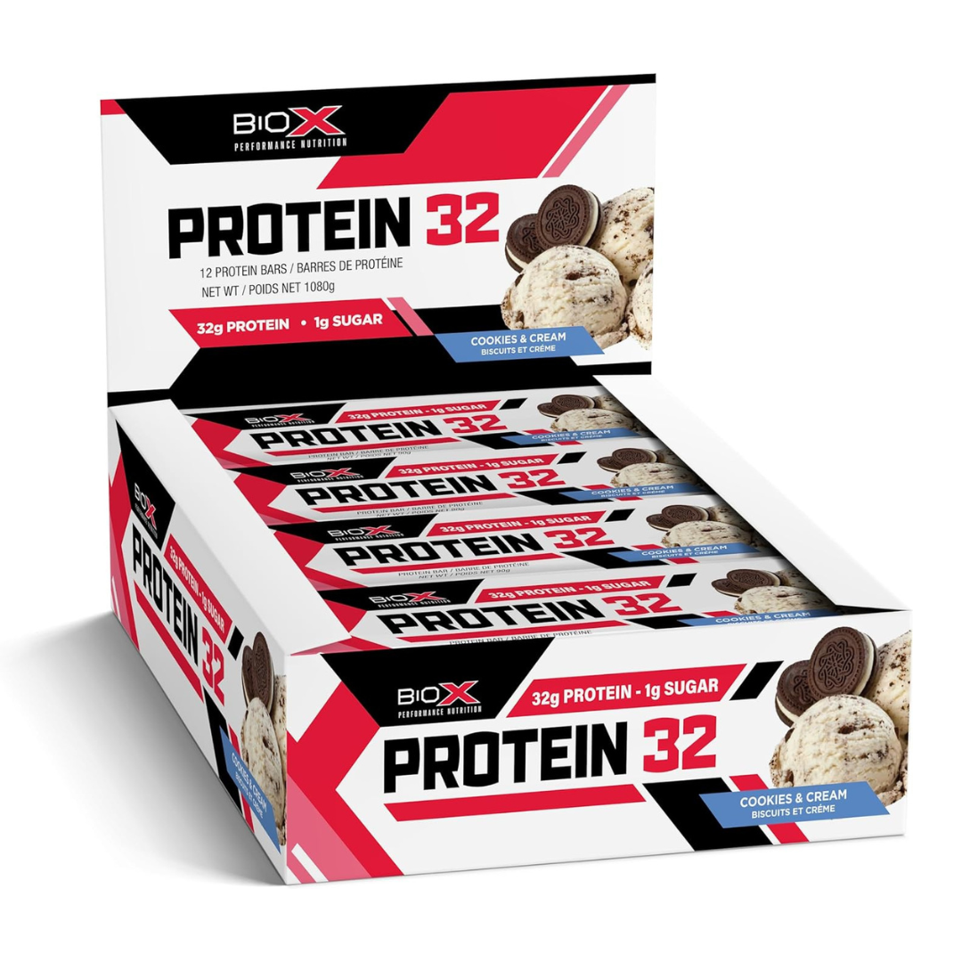 BioX Protein Blast 72g Bar Cookies & Cream (Box of 12 Bars)