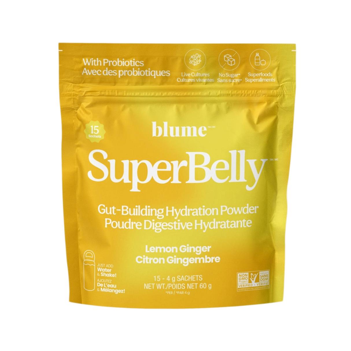 Blume SuperBelly Gut-Building Hydration Powder - Bag of 15 Sachets (60g)
