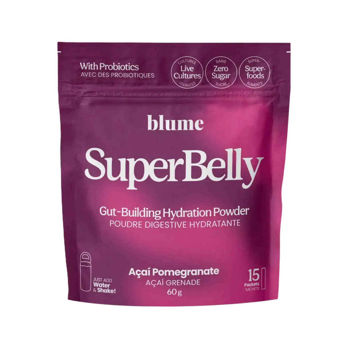 Blume SuperBelly Gut-Building Hydration Powder - Bag of 15 Sachets (60g)