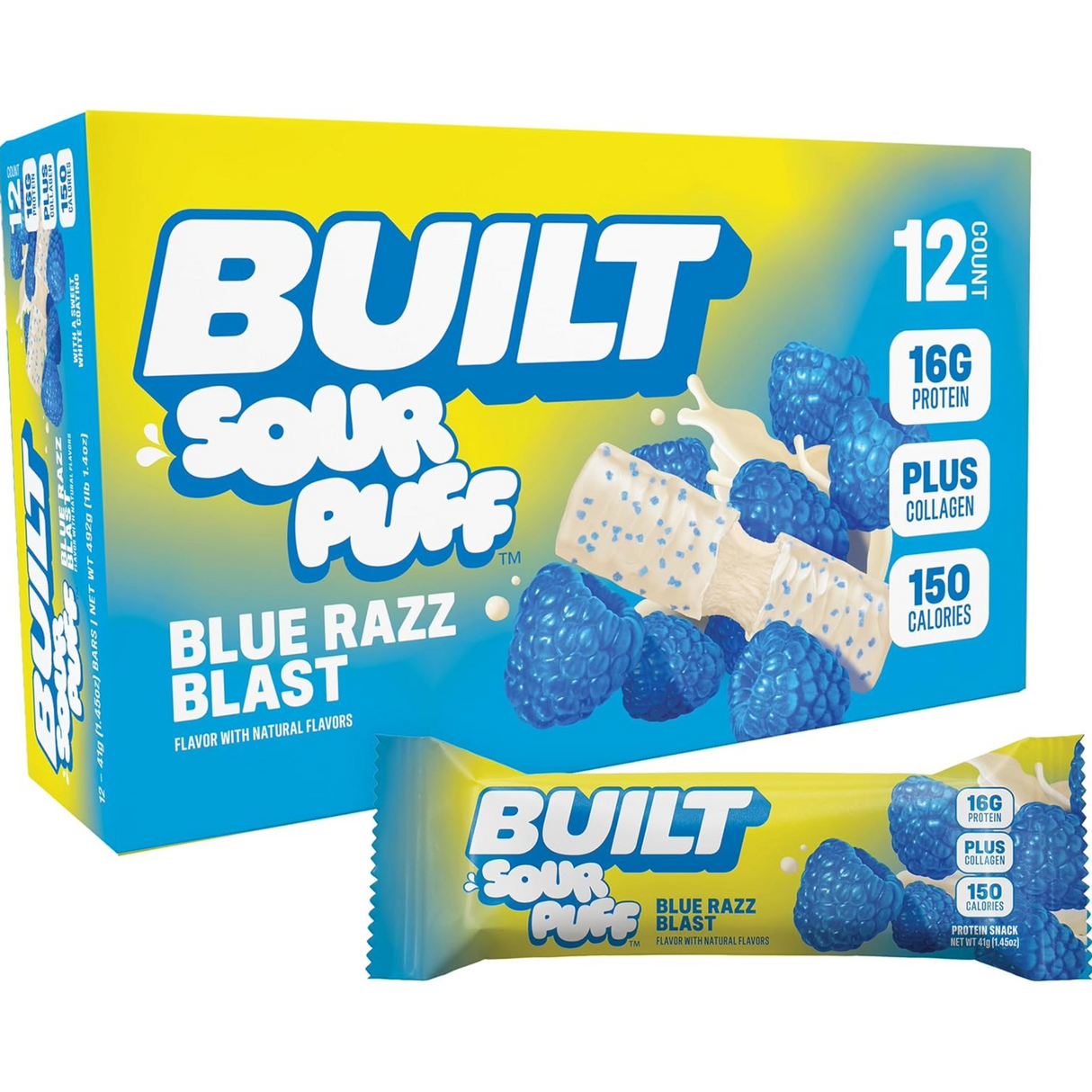 Built Sour Puff Bars (Box of 12) - Blue Razz Blast