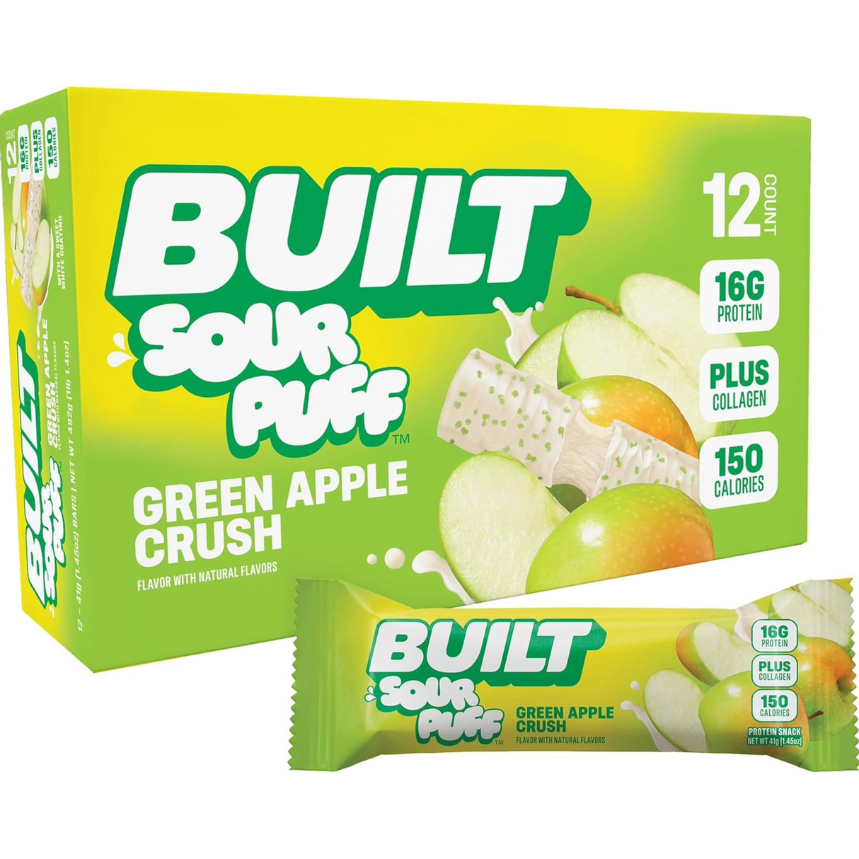 Built Sour Puff Bars (Box of 12) - Green Apple Crush