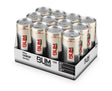 12-pack of Bum Energy drinks in a display box on a white background