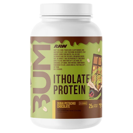 CBUM RAW Itholate Protein 2lbs Whey Protein Isolate Powder Dubai Pistachio Chocolate Flavour 25 Servings