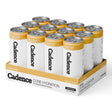 Cadence Core Hydration Electrolyte Drink 12-pack — Cream Soda cans displayed on tray