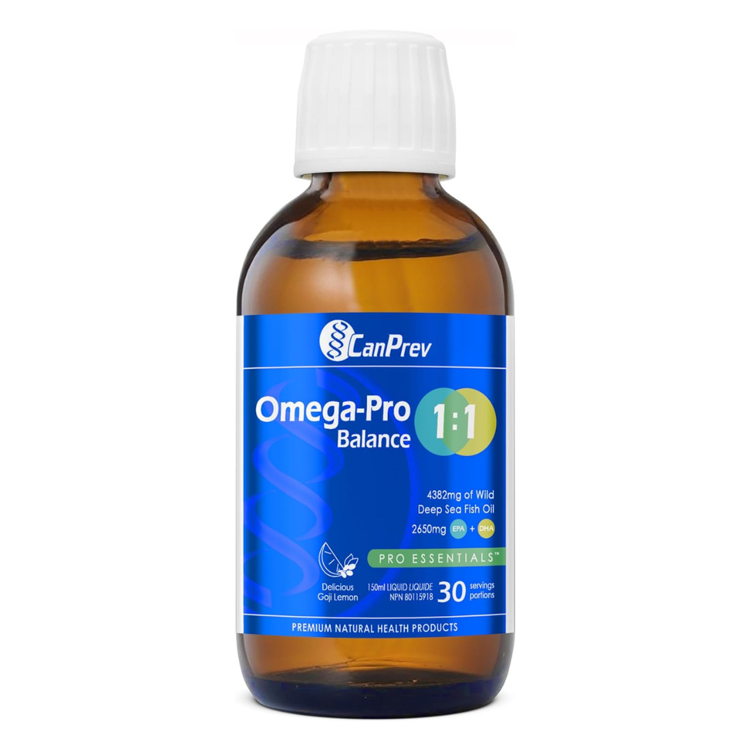 CanPrev Omega-Pro Balance 1:1 - 150mL Liquid - Delicious Goji Lemon Flavor