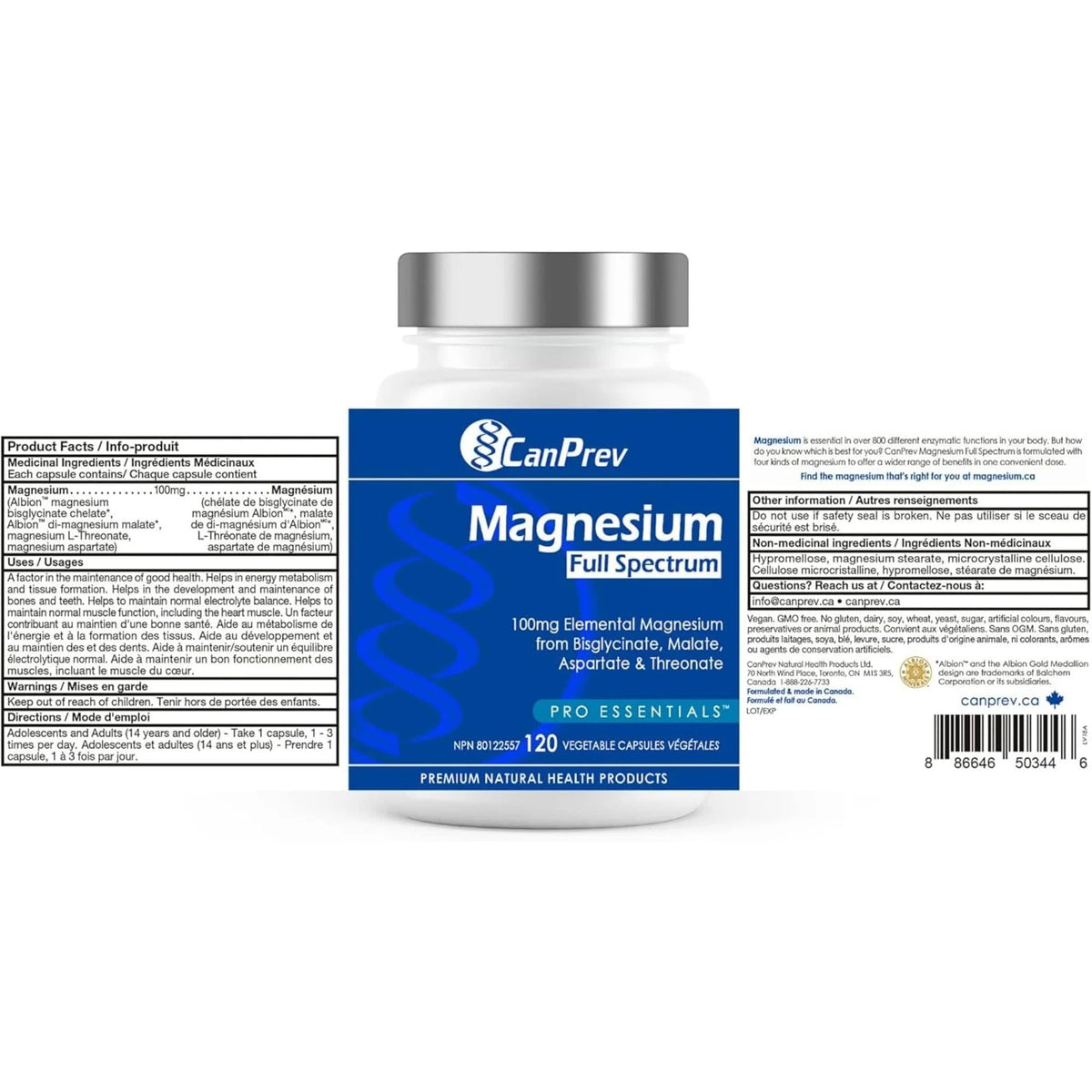 Canprev Magnesium Full Spectrum  120 caps