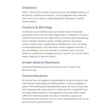 Canprev Black Walnut Complex 120 Capsules Directions label with directions, cautions, and adverse reactions 