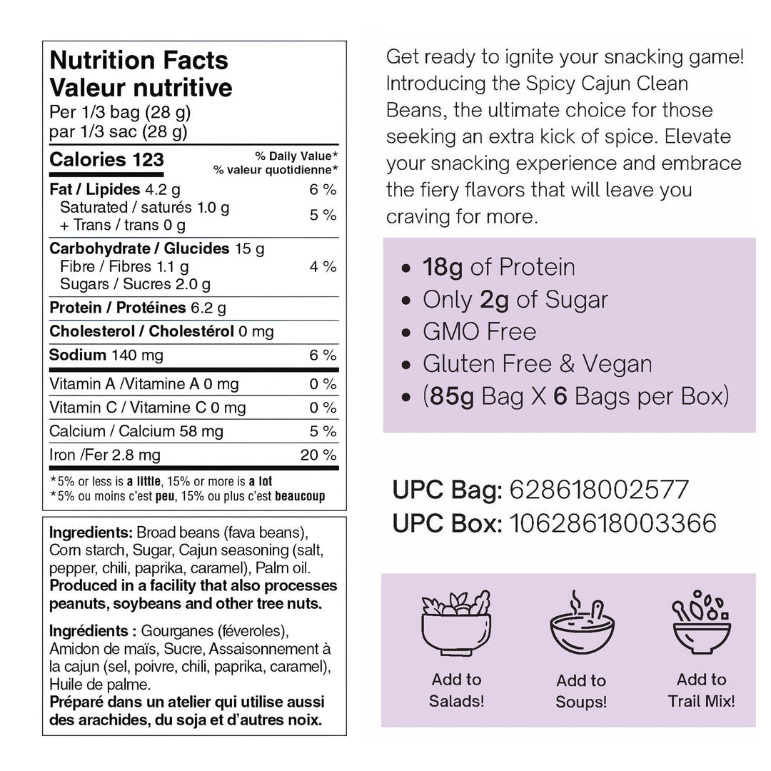 Nutraphase Clean Beans Spicy Cajun (Box of 6)