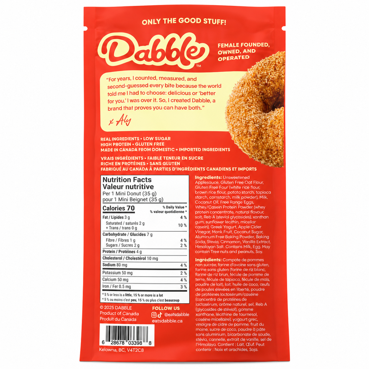 Dabble Churro Mini Donuts (3 Pack)