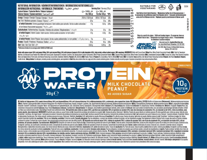 Applied Nutrition Protein Wafer Milk Chocolate Peanut (Box of 12)