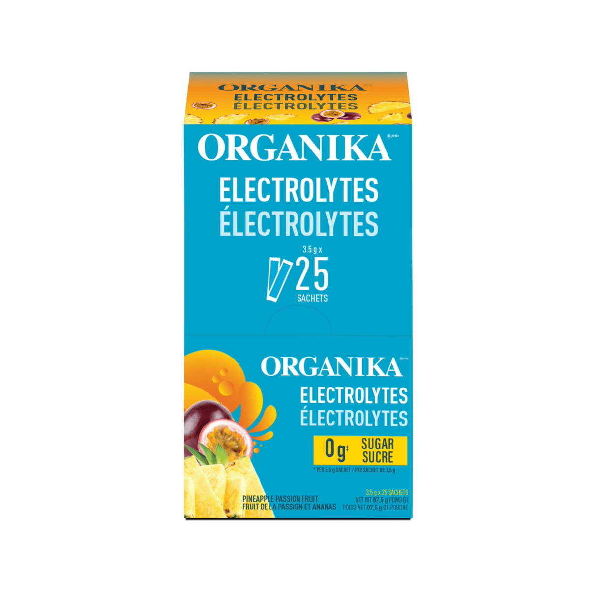Organika Electrolytes Pineapple Passion Fruit 3.5g x 25 Sachet - Box of 25 Sachets
