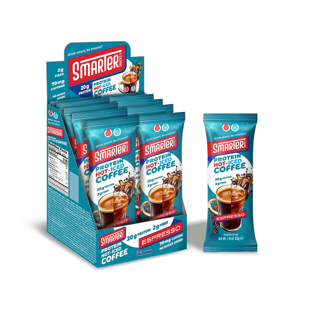 Smarter Snacks Protein Coffee Box of 10 (Espresso)
