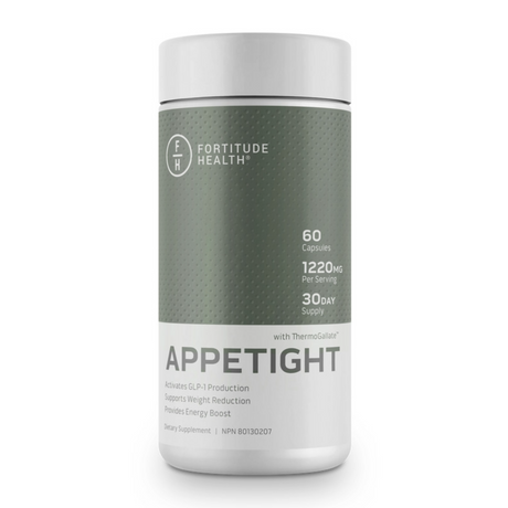 Fortitude Health Appetight 60 Capsules — front label bottle, with ThermoGallate, 1220 mg per serving