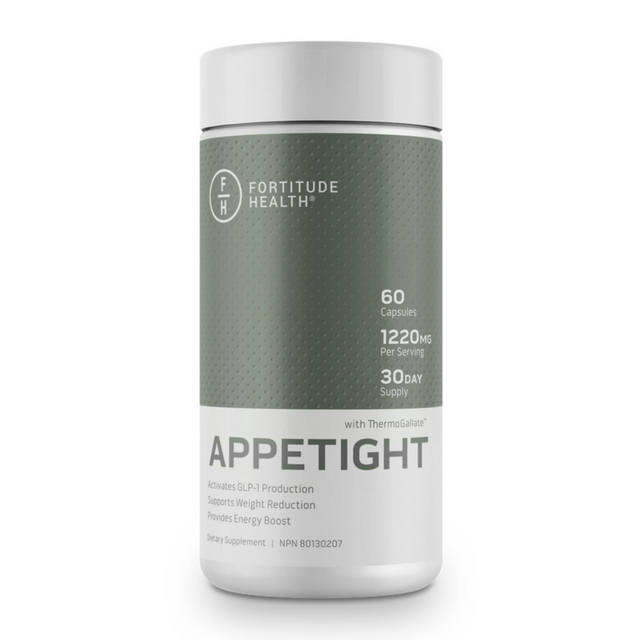 Fortitude Health Appetight 60 Capsules — front label bottle, with ThermoGallate, 1220 mg per serving